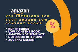 do custom KDP interiors design for your amazon low content books, book interior