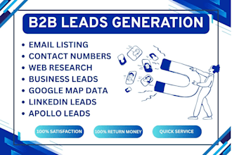 b2b lead generation, target email list building and google info leads