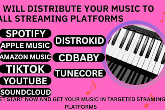 distribute your music to all streaming platforms spotify tiktok cdbaby distrokid
