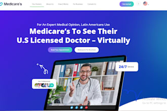 create a professional medicare website with virtual doctor consultation