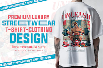 design futuristic, urban streetwear premium tshirts for clothing brand