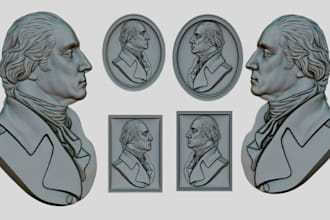 sculpt 3d coin model, 3d bas relief, cnc, 3d miniature stl