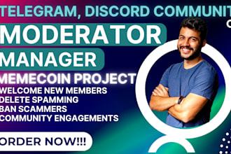 be your nft telegram community moderator manager admin chatter discord moderator