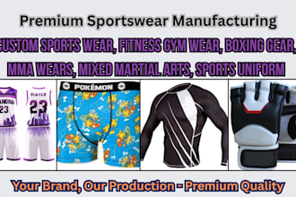 manufacture, supply custom sportswear, uniforms, fitness wear, clothing apparels