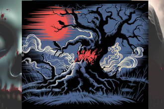 do horror scary , creepy design for your tshirt , brand