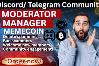 do memecoin telegram community moderator, manager, chatters, discord moderator