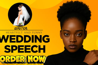 write funny wedding speech, wedding vow, wedding toast