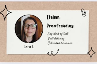 proofread any type of text in italian