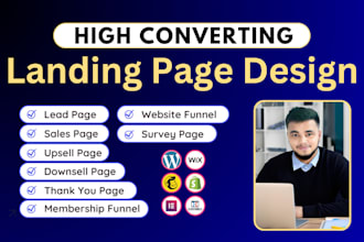 build wordpress landing page design, squeeze page, sales page, or sales funnel