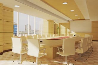 create visualization interior design office room