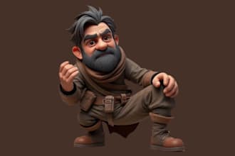 do 3d toy, 3d model, 3d statue, game character, character design for 3d printing