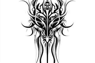 design a symmetrical cyber sigilism, agrogoth, tribal, neotribal tattoo for you