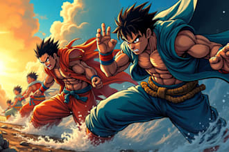 create stunning shonen manga style illustrations and epic manga pages