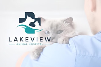 do create animal cat dog pet care veterinary logo