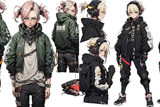 character design, reference sheet, character sheet, anime, vtuber, and furry art