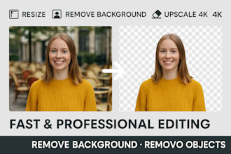 upscale images, background and object removal, resizing