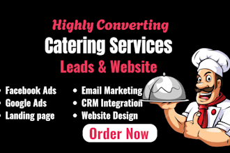 generate catering leads event leads decoration leads deign food catering website