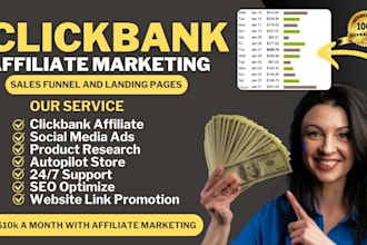 setup clickbank affiliate link promotion sales funnel shopify website marketing