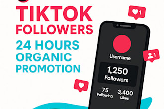 promote your tiktok account organically and grow real followers in 24 hours