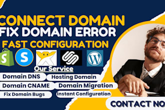 connect domain, transfer or fix domain dns to shopify, godaddy, systeme io, wix