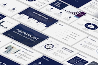 create powerpoint presentation design, powerpoint template or canva presentation