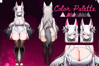design vtuber character reference sheet anime model ref sheet oc art