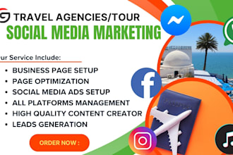 be social media marketing content creation for travel agencies tour planner smm