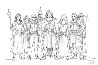 draw your dnd character and party in my style