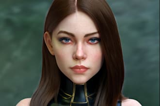 model 3d metahuman character genesis 9 daz3d game unreal engine, 3d head model