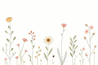 draw botanical flat sketch line art or doodle illustrations