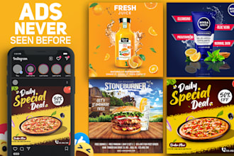 design instagram post, facebook ad creative and image