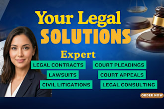be your contract lawyer for legal agreement, contract, and lawsuits