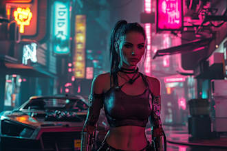 draw futuristic cyberpunk city or sci fi concept art