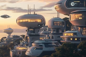 do high quality science fiction city and game art fantasy art illustration