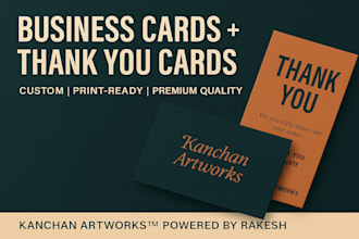 design custom business card or thank you cards for print