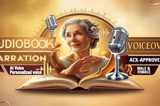 pro audio book narration and voice over acx ai male and female custom voice