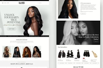 design hair extension website, wix hair extension, beauty website