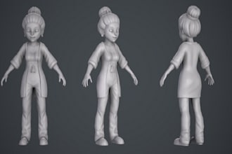 create 3d character models using blender and zbrush, designed for games