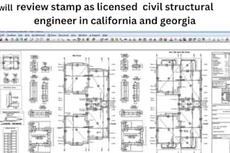 review stamp as licensed  civil structural  engineer in california and georgia