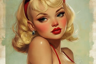pin up girl and pin up girl illustration