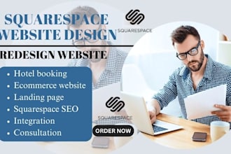 build squarespace booking website redesign square space landing page SEO