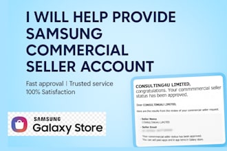 create samsung developer account, commercial seller account