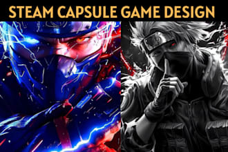 design steam capsule game banner game art game UI game poster store page art