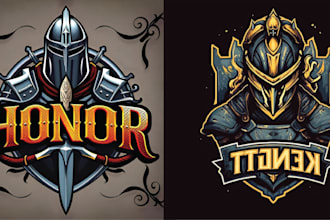 design custom knight helmet logo with illustration