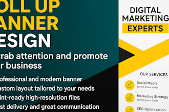 design stunning roll up banners, retractable banners, and pull up displays