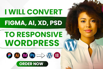 convert figma to wordpress figma to elementor and xd, ai, PSD to wordpress
