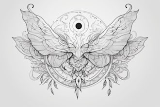 design minimal line art illustration and tattoo
