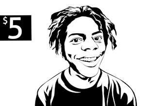create a detailed vector art portrait black and white from your photo
