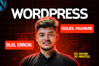 fix wordpress issues, critical errors, wordpress bug fix and elementor in 30 min