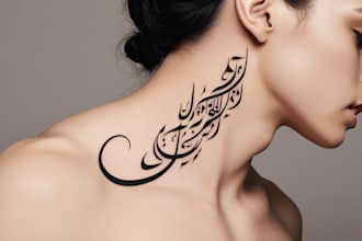 create arabic and persian minimal calligraphy tattoo